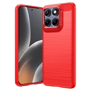 Motorola Edge 70 Fusion/70 Fusion+ Brushed TPU Case - Carbon Fiber - Red