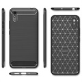 Xiaomi Redmi 9A Brushed TPU Case - Carbon Fiber - Black