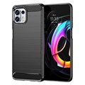 Motorola Edge 20 Lite/20 Fusion Brushed TPU Case - Carbon Fiber - Black