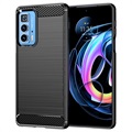 Motorola Edge 20 Pro Brushed TPU Case - Carbon Fiber - Black