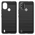 Nokia C21 Plus Brushed TPU Case - Carbon Fiber - Black