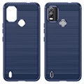 Nokia C21 Plus Brushed TPU Case - Carbon Fiber - Blue