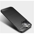 iPhone 13 Brushed TPU Cover - Carbon Fiber - Black