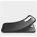 iPhone 13 Brushed TPU Cover - Carbon Fiber - Black