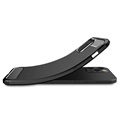 iPhone 12 Pro Max Brushed TPU Case - Carbon Fiber - Black