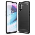 OnePlus Nord CE 5G Brushed TPU Cover - Carbon Fiber - Black