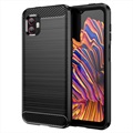 Samsung Galaxy Xcover6 Pro Brushed TPU Cover - Carbon Fiber - Black