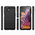 Samsung Galaxy Xcover6 Pro Brushed TPU Cover - Carbon Fiber - Black