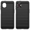 Samsung Galaxy Xcover6 Pro Brushed TPU Cover - Carbon Fiber - Black