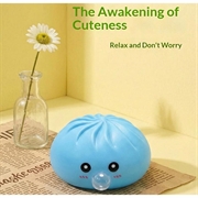 Bubble Blowing Dumpling Squishy Stress Relief Toy with Steamer Box - Blue