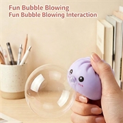 Bubble Blowing Dumpling Squishy Stress Relief Toy with Steamer Box - Purple