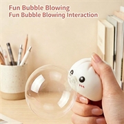 Bubble Blowing Dumpling Squishy Stress Relief Toy with Steamer Box - White