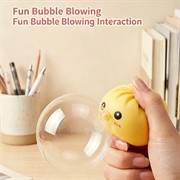 Bubble Blowing Dumpling Squishy Stress Relief Toy with Steamer Box - Yellow