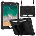 Butterfly Shape Kickstand PC + Silicone Tablet Case Cover with Shoulder Strap for iPad 9.7-inch (2018)/(2017)/iPad Air 2