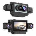 C313 4-Channel 1080p WiFi Dash Cam with Rear Camera - Inside/Outside Record - Black