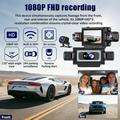 C313 4-Channel 1080p WiFi Dash Cam with Rear Camera - Inside/Outside Record - Black