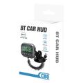 C80 6-in-1 Car HUD Display with Bluetooth 5.3, FM Transmitter - Black