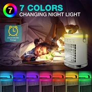 CF-006 Portable Cooling Fan - USB, 4-Speed Wind, Timer, 700ml Water Tank - White