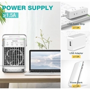 CF-006 Portable Cooling Fan - USB, 4-Speed Wind, Timer, 700ml Water Tank - White