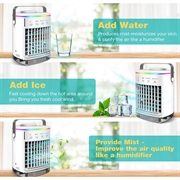 CF-006 Portable Cooling Fan - USB, 4-Speed Wind, Timer, 700ml Water Tank - White