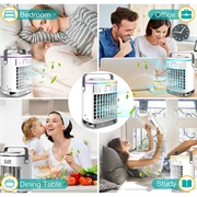CF-006 Portable Cooling Fan - USB, 4-Speed Wind, Timer, 700ml Water Tank - White