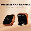 CP030-3 2-in-1 Wireless CarPlay and Android Auto Adapter - Orange / Black