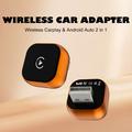 CP031-1 2-in-1 Wireless CarPlay and Android Auto Adapter - Orange / Black