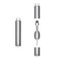 CS-01 2-in-1 Keychain SIM Card Ejector Tool with Cleaning Brush - Silver