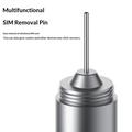 CS-01 2-in-1 Keychain SIM Card Ejector Tool with Cleaning Brush - Silver