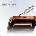 CS-01 2-in-1 Keychain SIM Card Ejector Tool with Cleaning Brush - Silver