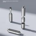 CS-01 2-in-1 Keychain SIM Card Ejector Tool with Cleaning Brush - Silver