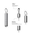 CS-01 2-in-1 Keychain SIM Card Ejector Tool with Cleaning Brush - Silver