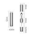 CS-01 2-in-1 Keychain SIM Card Ejector Tool with Cleaning Brush - Silver