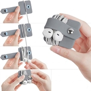 Cable / Earphones Silicone Organizer with Metal Snap Button - Grey