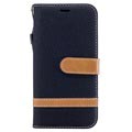 Samsung Galaxy J3 (2017) Canvas Diary Wallet Case - Black