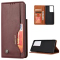 Card Set Series Samsung Galaxy S21 Ultra 5G Wallet Case - Wine Red