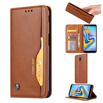 Card Set Series Samsung Galaxy J6+ Wallet Case - Brown