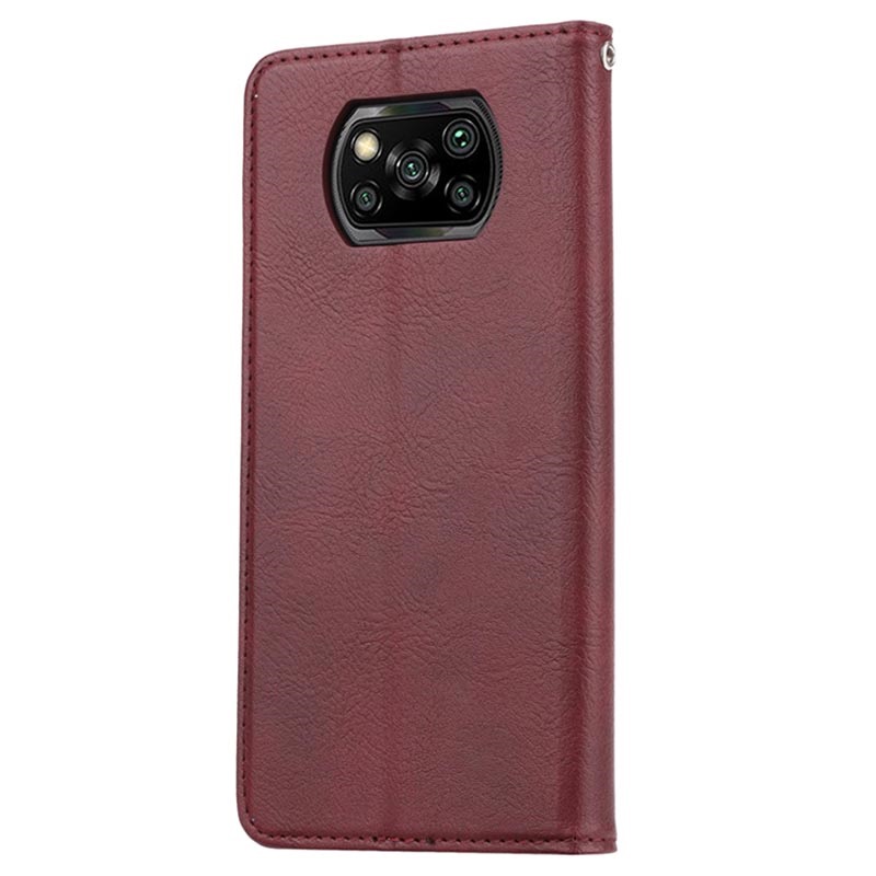 Card Set Series Xiaomi Poco X3 NFC Wallet Case Wine Red