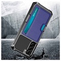 Card Slot Samsung Galaxy S21 5G Hybrid Case - Blue