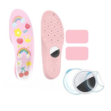 Cartoon Pattern Shoe Insoles with AirTag Holder and Protective Films - 175-190mm - Pink