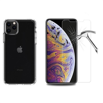 iPhone 11 Pro Max TPU Case w/ 2x Tempered Glass Screen Protector