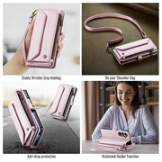 Samsung Galaxy Z Fold8 Ultra CaseMe C36 RFID Blocking Wallet Case - Pink