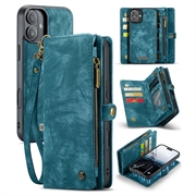 iPhone 16 Plus Caseme 008 2-in-1 Multifunctional Wallet Case - Blue