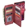 Caseme C30 Multifunctional Samsung Galaxy S22 Ultra 5G Wallet Case - Red