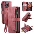 Caseme C30 Multifunctional iPhone 14 Pro Wallet Case - Red