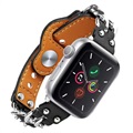 Apple Watch Series 7/SE/6/5/4/3/2/1 Chain Leather Strap - 41mm/40mm/38mm - Black