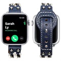 Apple Watch Series 7/SE/6/5/4/3/2/1 Chain Leather Strap - 45mm/44mm/42mm - Blue