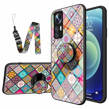 Checkered Pattern Xiaomi 12/12X Hybrid Case - Colorful Mandala