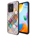 Checkered Pattern Xiaomi Redmi 10C Hybrid Case - Colorful Mandala