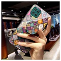 Checkered Pattern Samsung Galaxy A12 Hybrid Case - Colorful Mandala